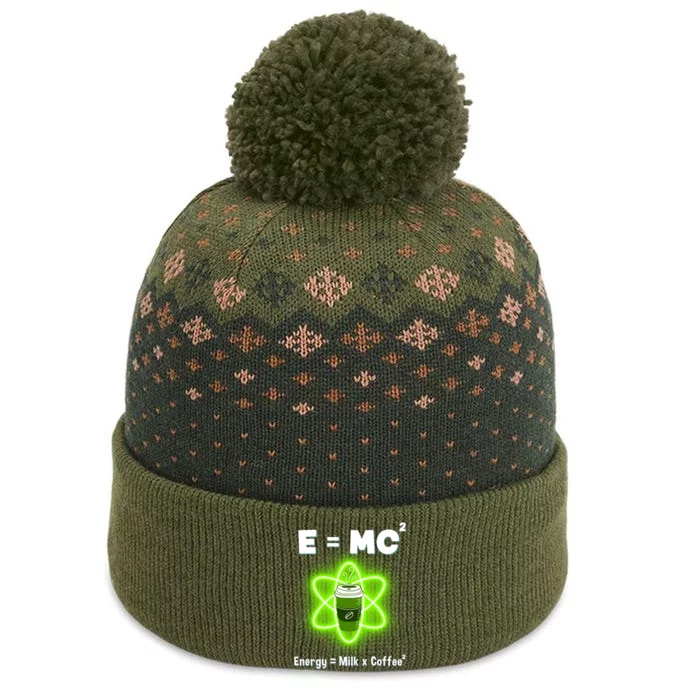 E=mc2 Funny Science Coffee Energy Milk The Baniff Cuffed Pom Beanie