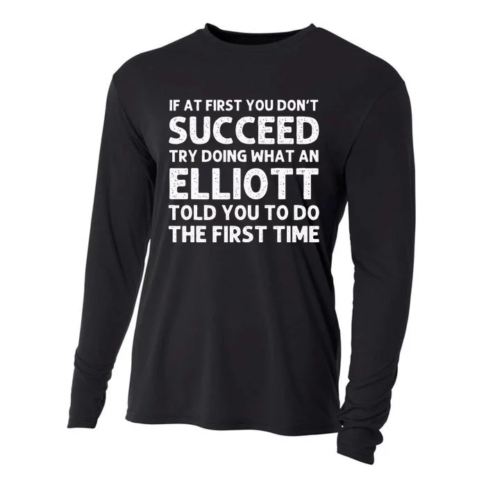 ELLIOTT Funny Surname Family Tree Birthday Reunion Idea Cooling Performance Long Sleeve Crew