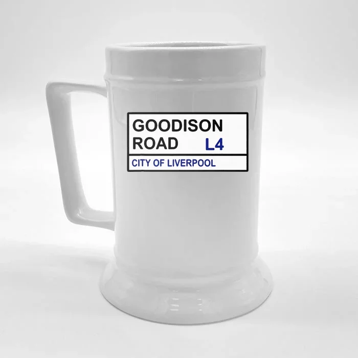 Everton Football Team Goodison Road Street Sign Front & Back Beer Stein