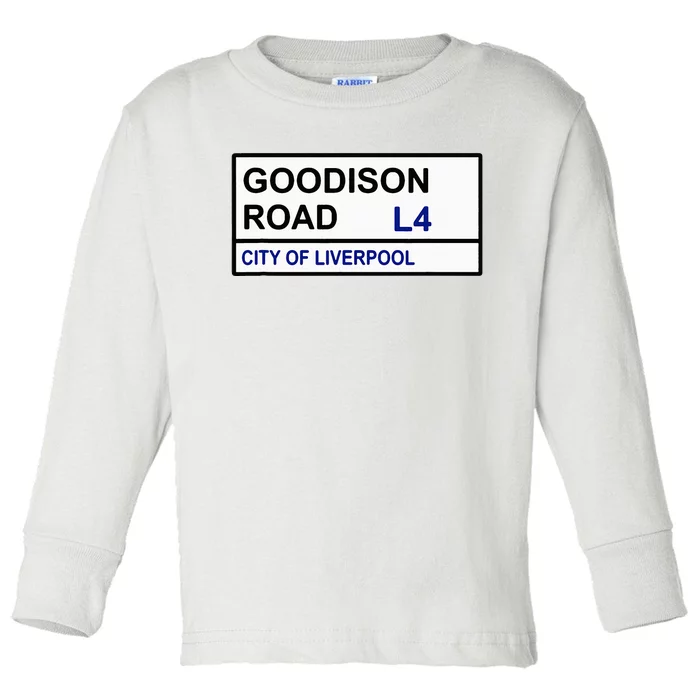 Everton Football Team Goodison Road Street Sign Toddler Long Sleeve Shirt