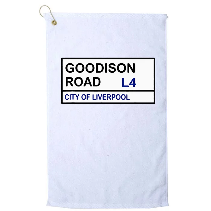 Everton Football Team Goodison Road Street Sign Platinum Collection Golf Towel