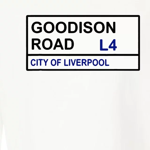 Everton Football Team Goodison Road Street Sign Cropped Pullover Crew