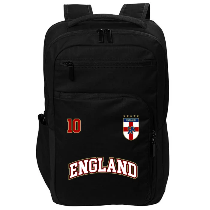 England Football Team Cute Gift Number 10 English Flag Soccer Impact Tech Backpack