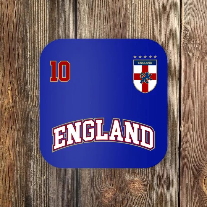 England Football Team Cute Gift Number 10 English Flag Soccer Coaster