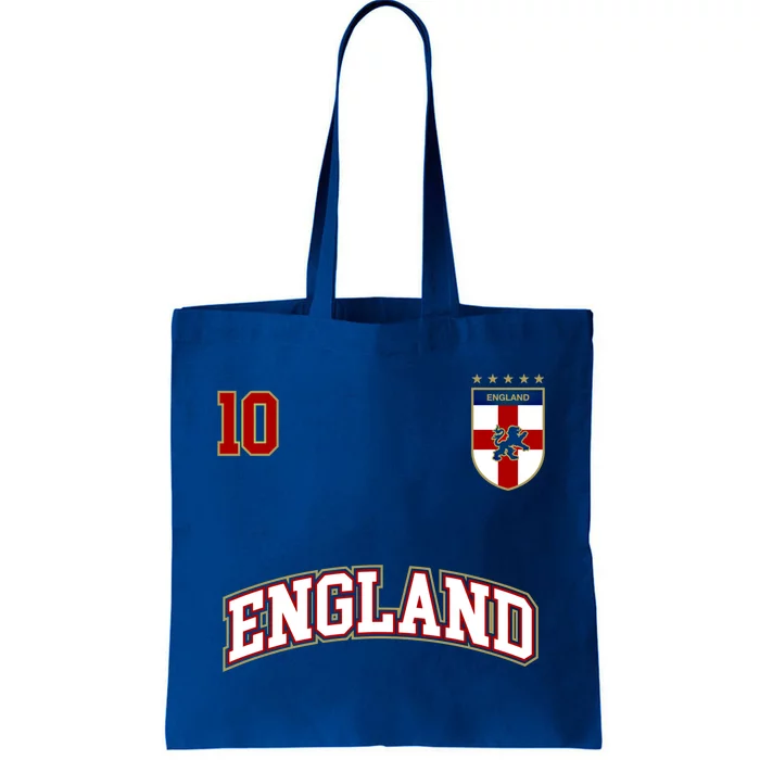 England Football Team Cute Gift Number 10 English Flag Soccer Tote Bag