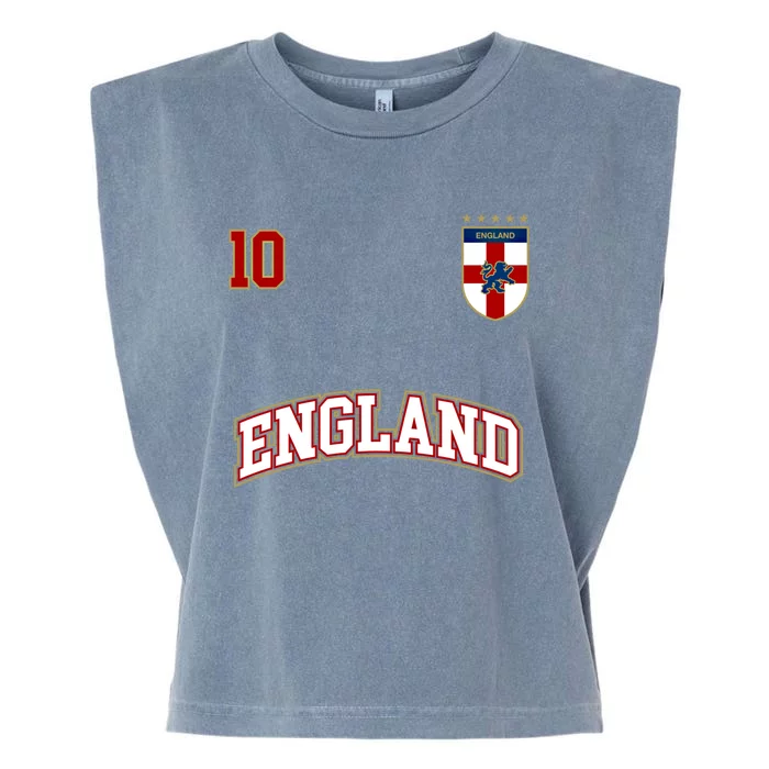 England Football Team Cute Gift Number 10 English Flag Soccer Garment-Dyed Women's Muscle Tee