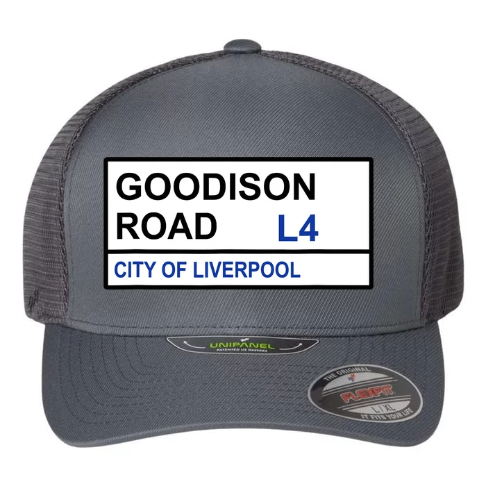 Everton Football Team Goodison Road Street Sign Flexfit Unipanel Trucker Cap