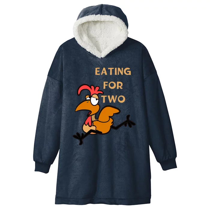 Eating For Two Thanksgiving Funny Turkey Hooded Wearable Blanket