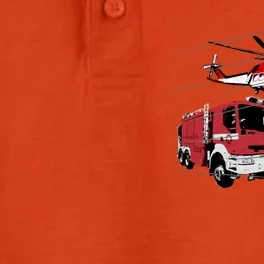 Ems Fire Truck Ambulance Rescue Helicopter Gift Cool Gift Dry Zone Grid Performance Polo