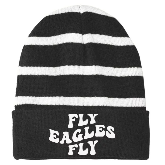 Eagles Fly Vintage Eagles Flying Bird Inspirational Striped Beanie with Solid Band