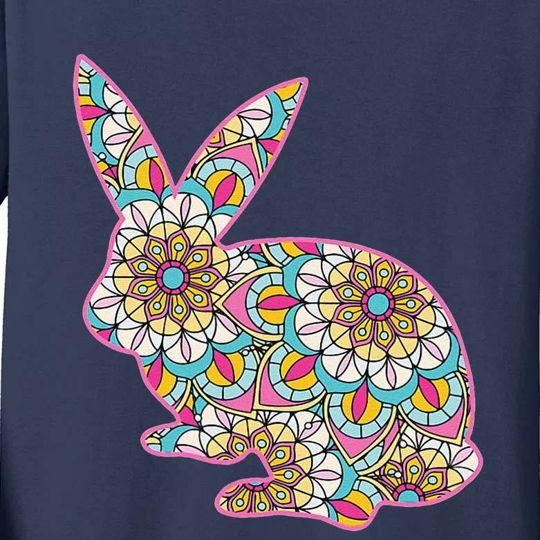 Easters For Women Easter Bunny Flowers Cute Mom Gift Kids Long Sleeve Shirt