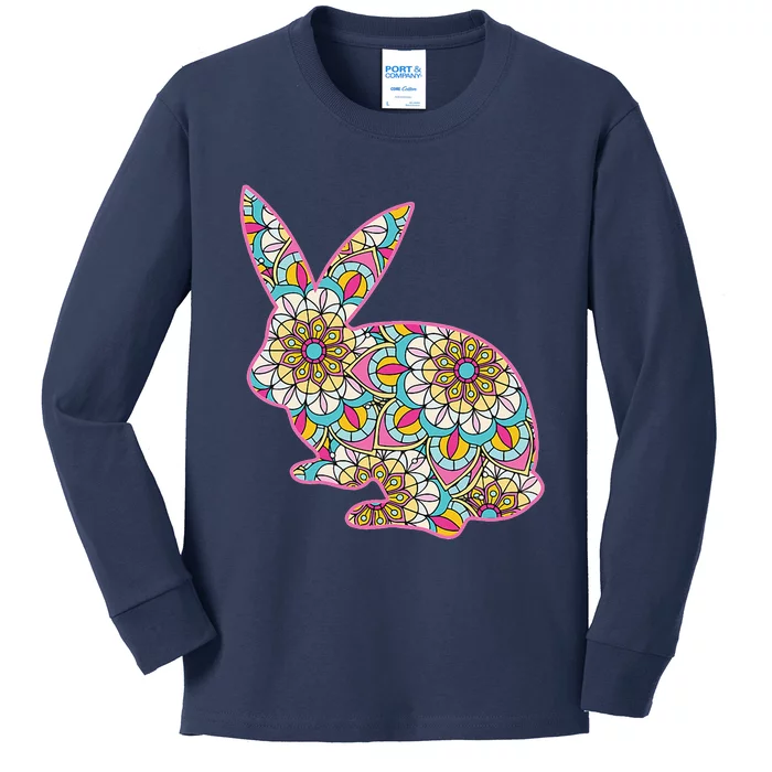 Easters For Women Easter Bunny Flowers Cute Mom Gift Kids Long Sleeve Shirt