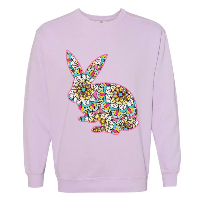 Easters For Women Easter Bunny Flowers Cute Mom Gift Garment-Dyed Sweatshirt