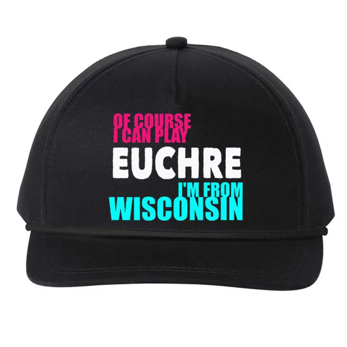 Euchre Funny Wisconsin Snapback Five-Panel Rope Hat