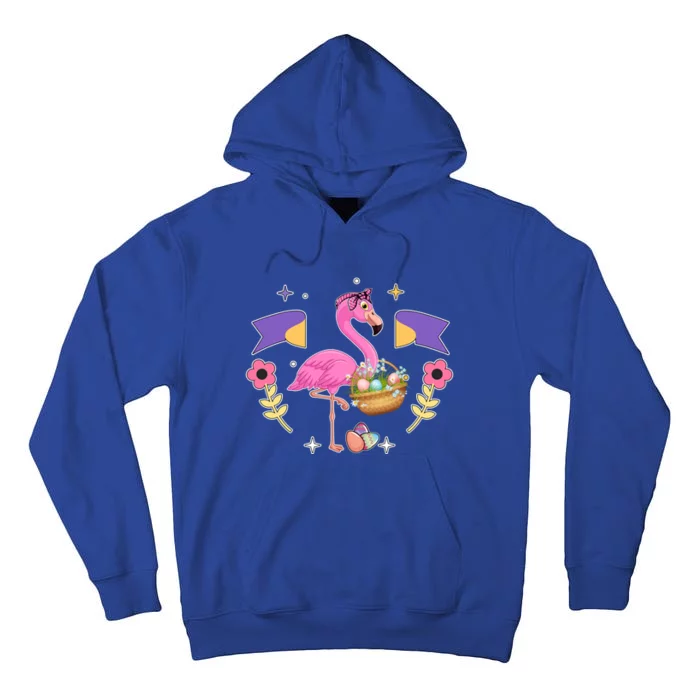 Easter Flamingo With Easter Eggs Basket Love Colorful Egg Cool Gift Tall Hoodie