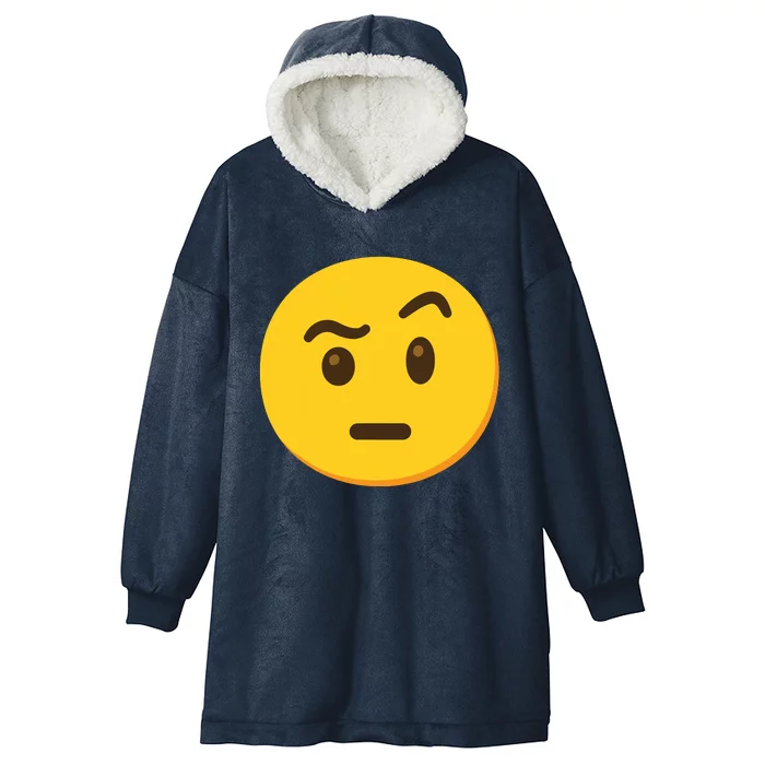 Emoticon Face With Raised Eyebrow Gift Hooded Wearable Blanket