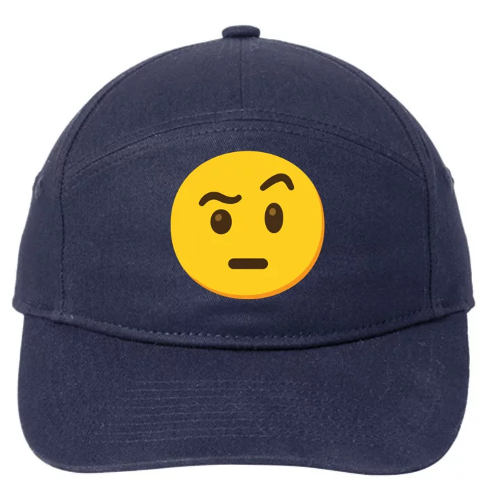 Emoticon Face With Raised Eyebrow Gift 7-Panel Snapback Hat