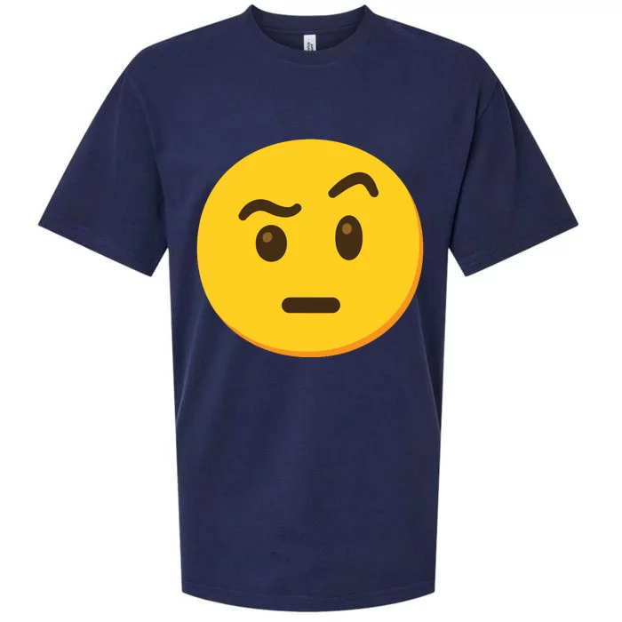 Emoticon Face With Raised Eyebrow Gift Sueded Cloud Jersey T-Shirt