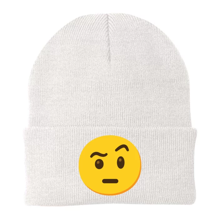 Emoticon Face With Raised Eyebrow Gift Knit Cap Winter Beanie