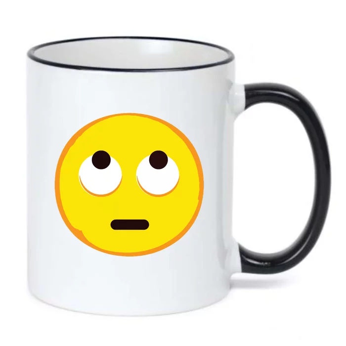 Emoticon Face With Rolling Eyes Eye Roll Emoticon Gift Black Color Changing Mug