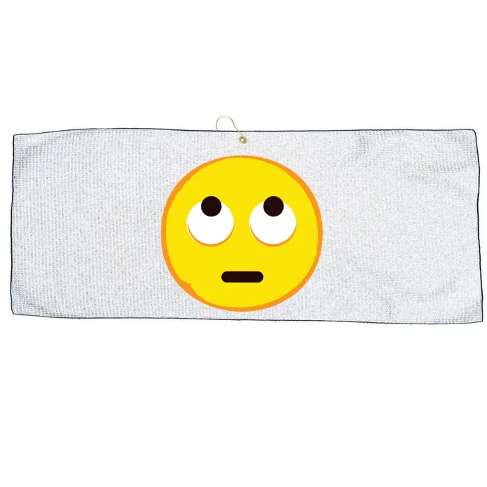 Emoticon Face With Rolling Eyes Eye Roll Emoticon Gift Large Microfiber Waffle Golf Towel