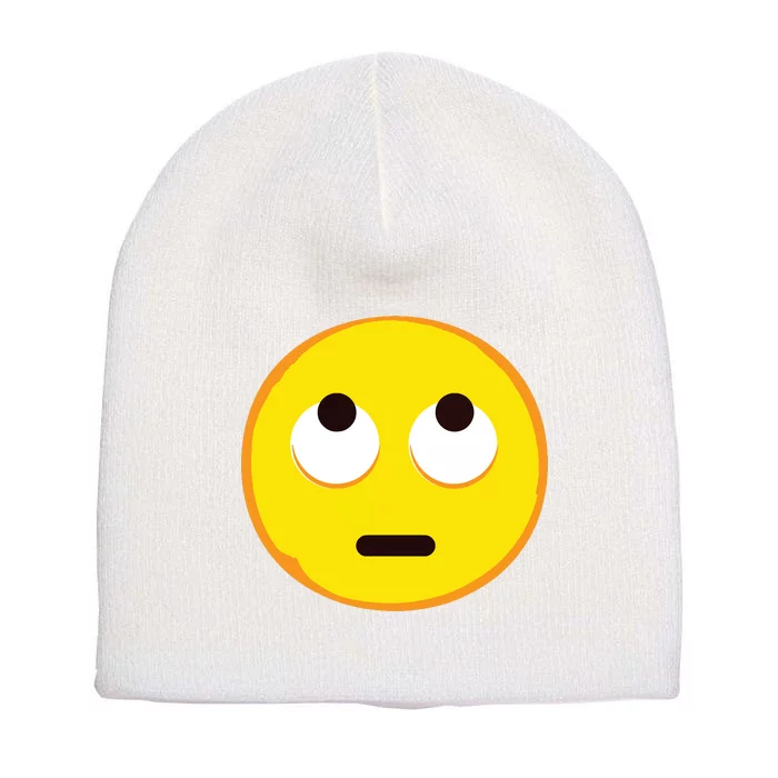 Emoticon Face With Rolling Eyes Eye Roll Emoticon Gift Short Acrylic Beanie