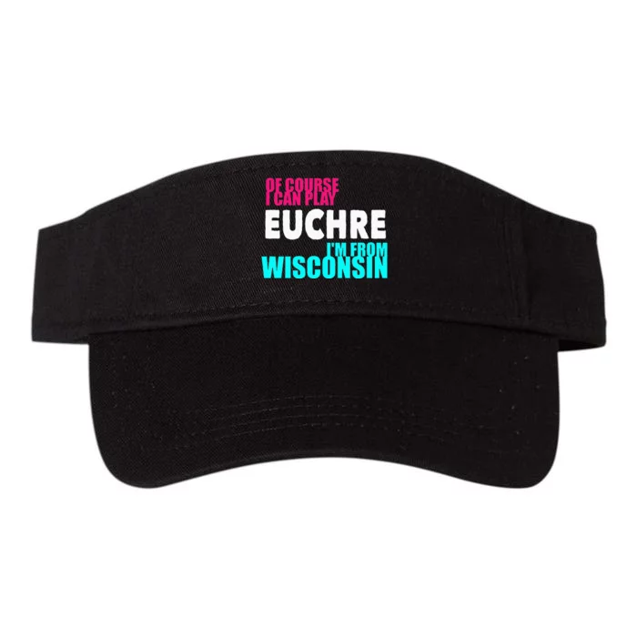 Euchre Funny Wisconsin Valucap Bio-Washed Visor