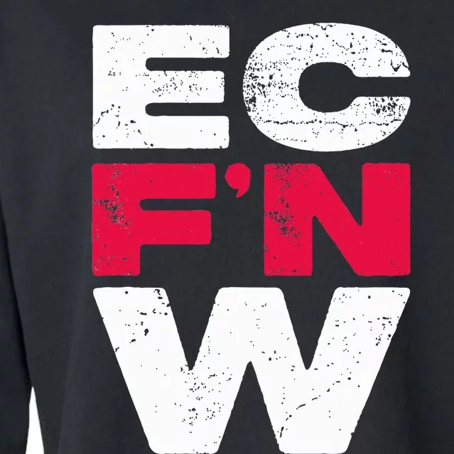 Ec FN W Wrestling Championship Wrestler Fighter Cropped Pullover Crew