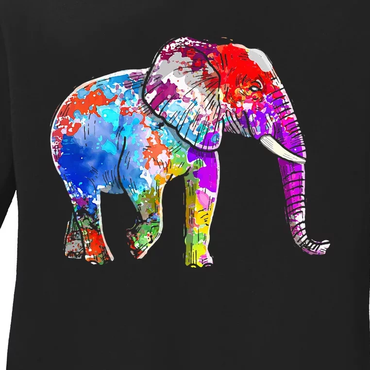 Elephant For Women Pachyderm Ladies Long Sleeve Shirt