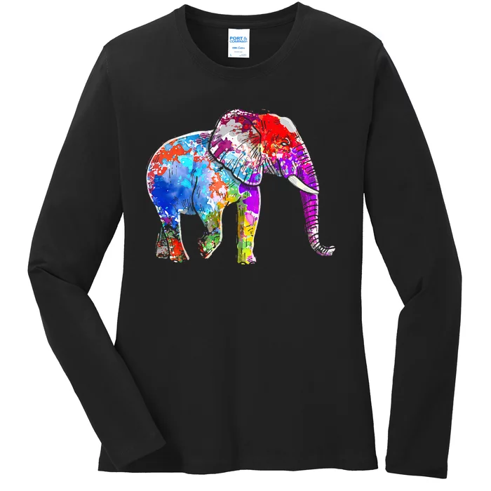 Elephant For Women Pachyderm Ladies Long Sleeve Shirt