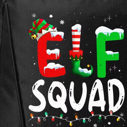 Elf Family Xmas Matching Pajamas Elf Squad City Backpack