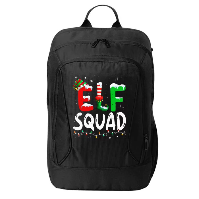 Elf Family Xmas Matching Pajamas Elf Squad City Backpack