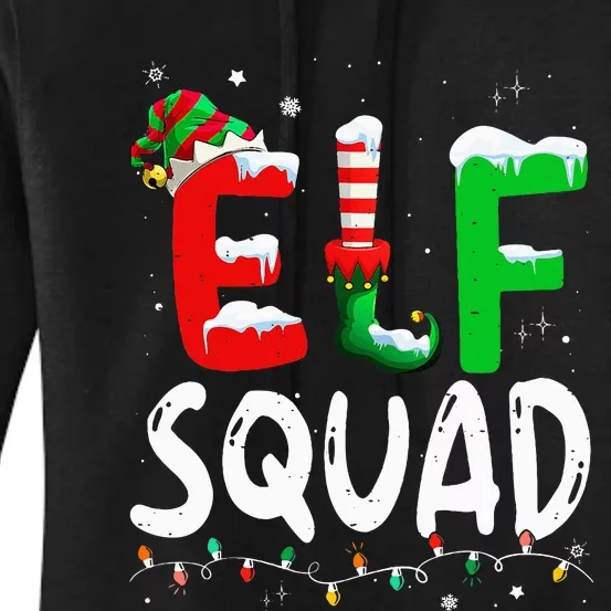 Elf Family Xmas Matching Pajamas Elf Squad Women's Pullover Hoodie