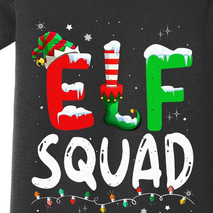 Elf Family Xmas Matching Pajamas Elf Squad Baby Bodysuit