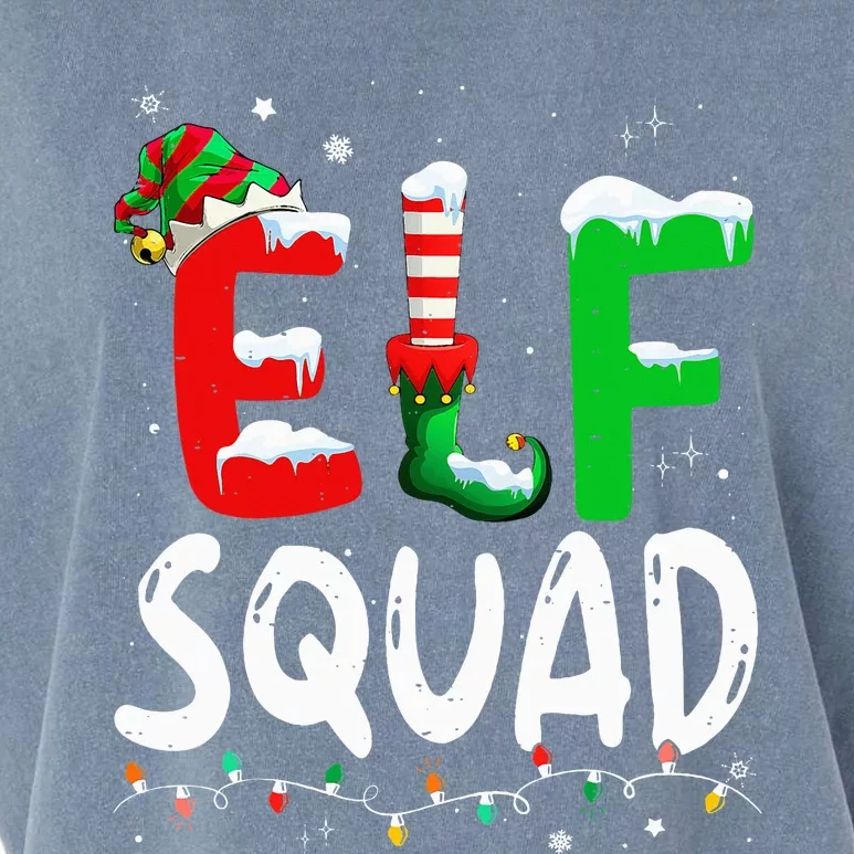 Elf Family Xmas Matching Pajamas Elf Squad Garment-Dyed Women's Muscle Tee