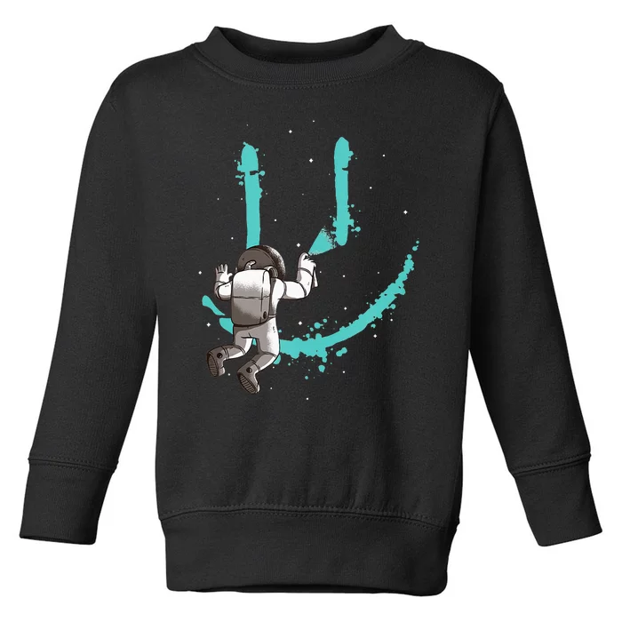 EDM Graffiti Astronaut Design Dance Rave Music Festival Toddler Sweatshirt