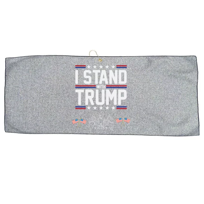 Eagle Graphic American Flag I Stand With Trump Gift Large Microfiber Waffle Golf Towel