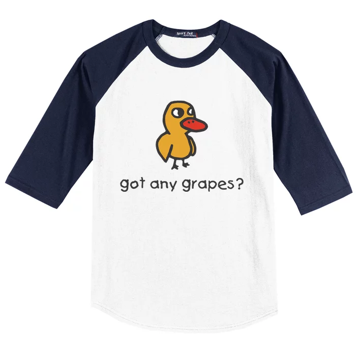 Embroidered Got Any Grapes Duck Baseball Sleeve Shirt