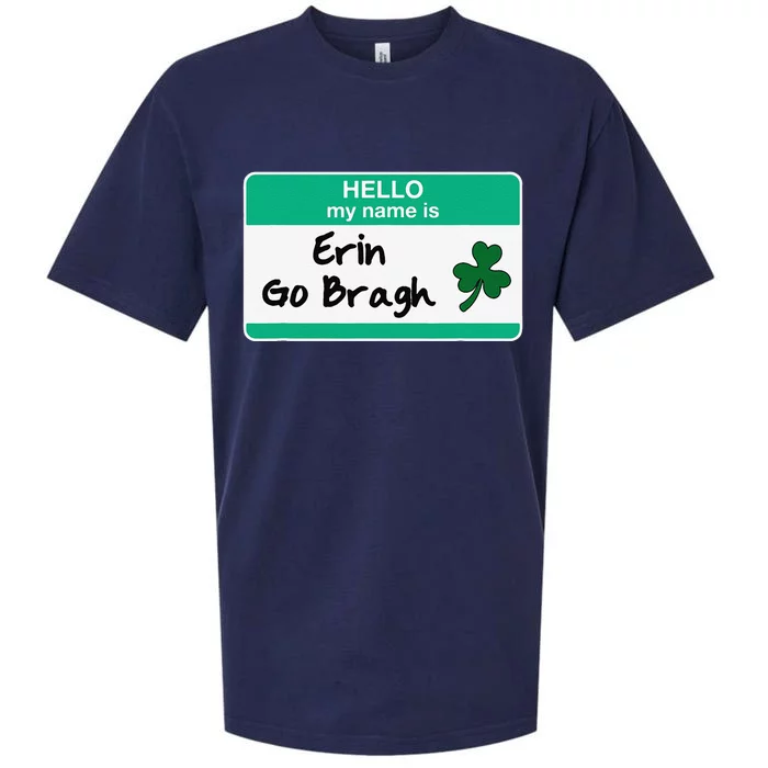 Erin Go Bragh St Patricks Day Irish Funny Hello My Name Is Sueded Cloud Jersey T-Shirt