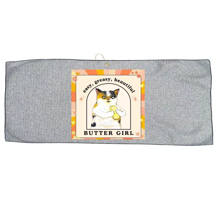 Easy Greasy Beautiful Butter Girl Large Microfiber Waffle Golf Towel