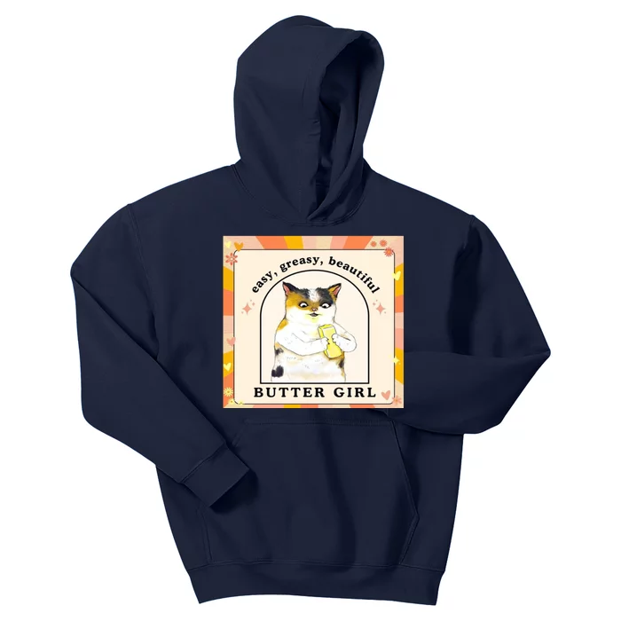 Easy Greasy Beautiful Butter Girl Kids Hoodie