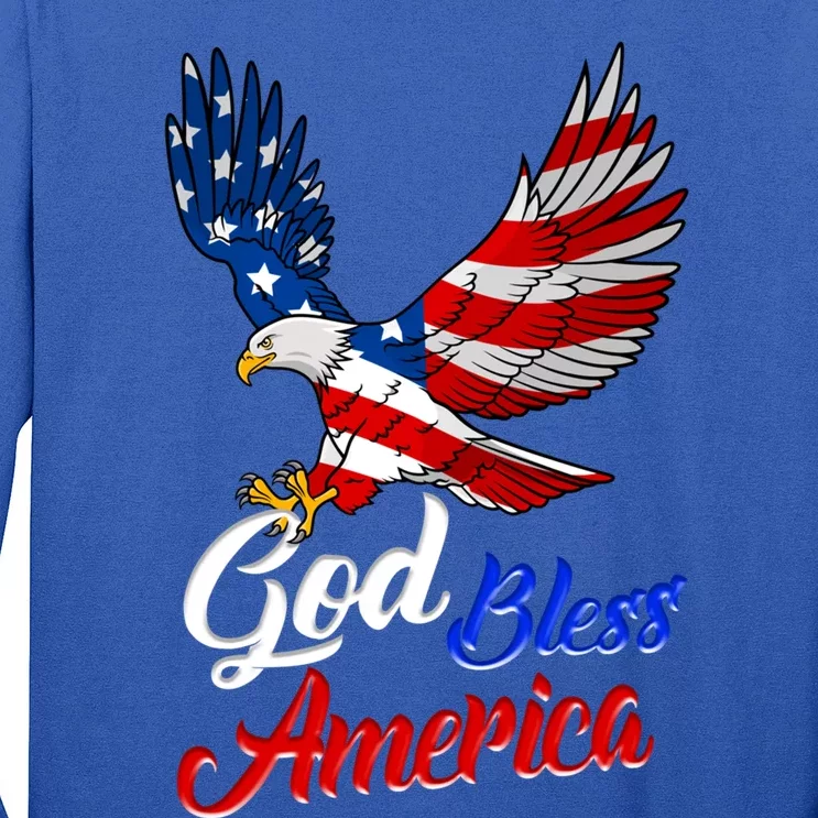 Eagle God Bless America 4th Of July Patriotic Gift Long Sleeve Shirt