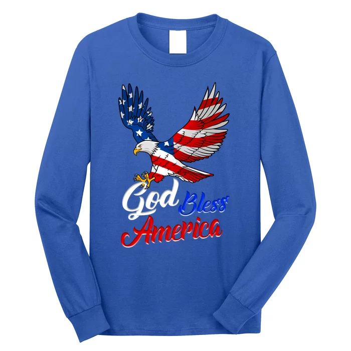 Eagle God Bless America 4th Of July Patriotic Gift Long Sleeve Shirt