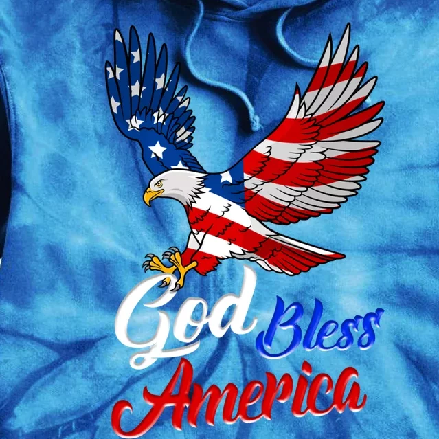 Eagle God Bless America 4th Of July Patriotic Gift Tie Dye Hoodie