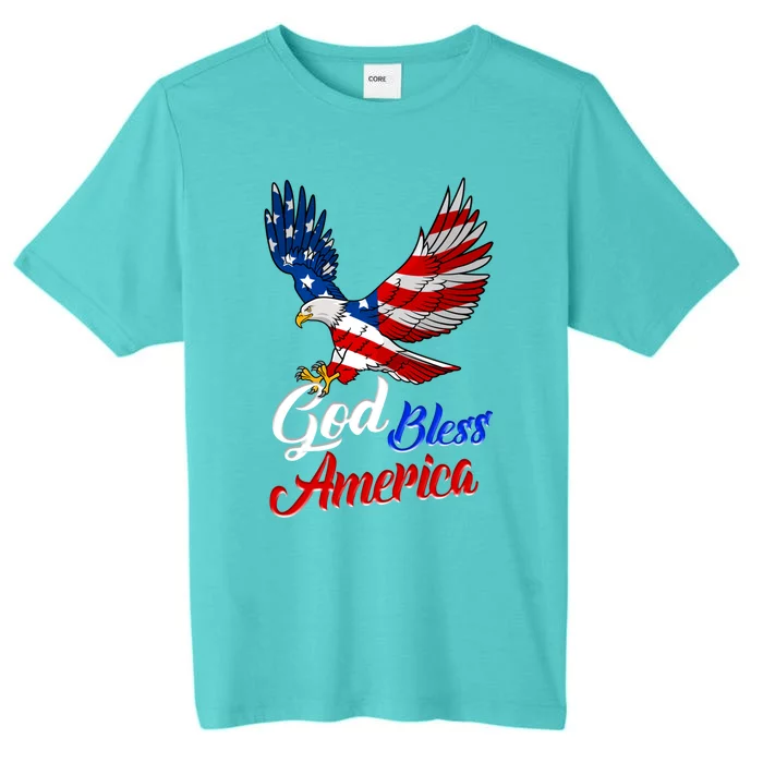 Eagle God Bless America 4th Of July Patriotic Gift ChromaSoft Performance T-Shirt