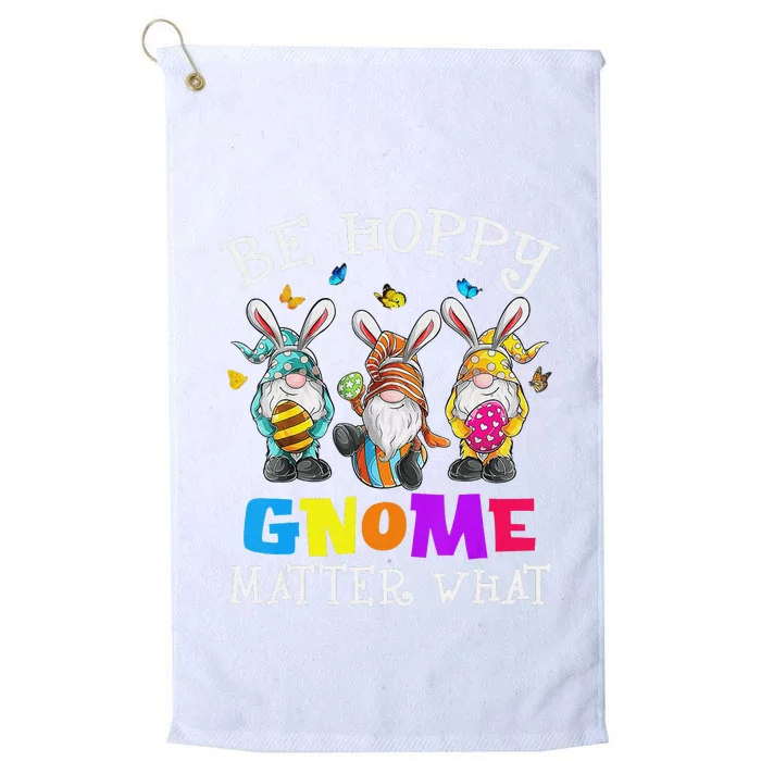 Easter Gnome Be Hoppy Spring Easter Bunny Pun Platinum Collection Golf Towel