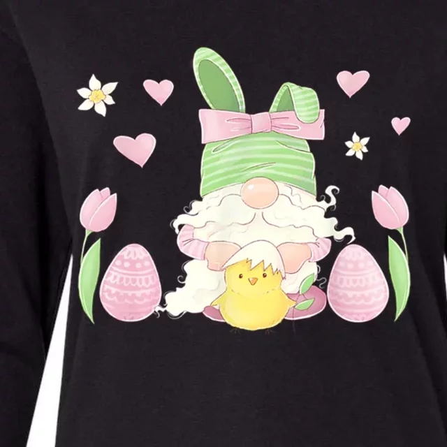 Easter Gnomes Bunny Eggs Easter Day Gift Womens Cotton Relaxed Long Sleeve T-Shirt