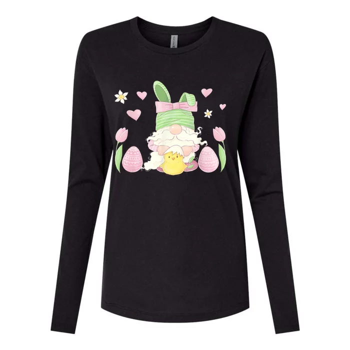 Easter Gnomes Bunny Eggs Easter Day Gift Womens Cotton Relaxed Long Sleeve T-Shirt