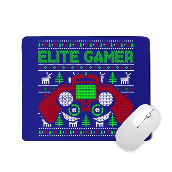 Elite Gamer Christmas Video Game Ugly Sweater Gaming Nerds Great Gift Mousepad