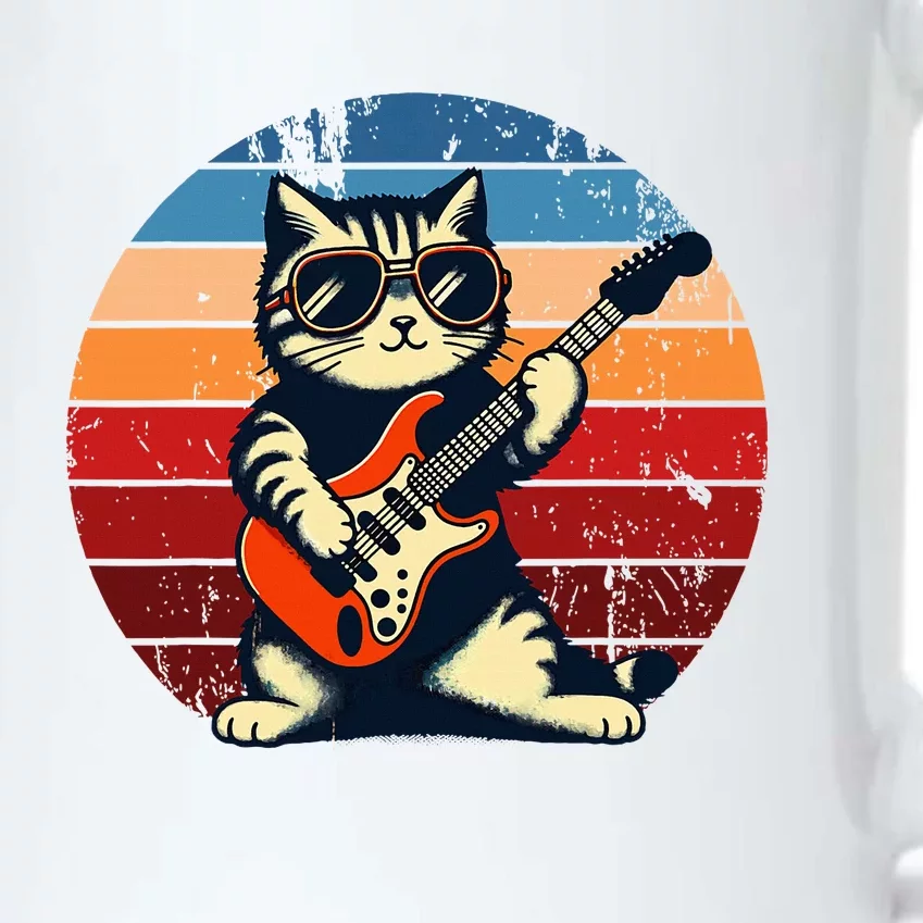 Electric Guitar Cat Rock Music Funny Cat Black Color Changing Mug